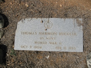 Buckler,   Thomas Harmon gravesite