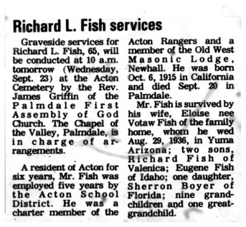 Fish, Richard Littlefield obituary