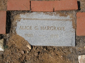 Hargrave, Alice Gertrude gravesite