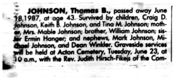 Johnson, Thomas Benton gravesite