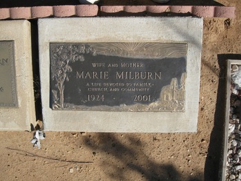 Milburn, Adele 'Marie' gravesite