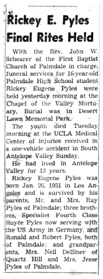 Pyles, Rickey Eugene obituary