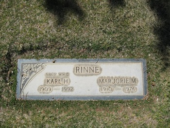 Rinne, Marjorie Modesta gravesite