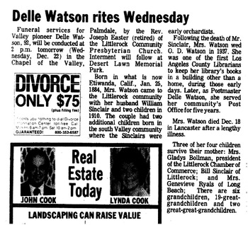 Watson, Lottie Belle obituary
