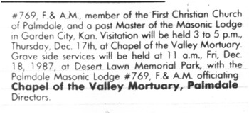 Wolf, Carl Lambert obituary