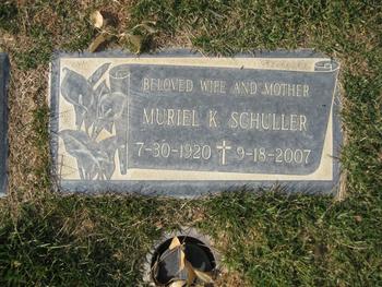 Schuller,   Muriel K. gravesite