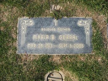 Corral, Maria B. gravesite
