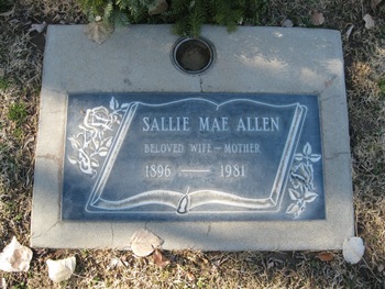Allen, Sallie Mae gravesite