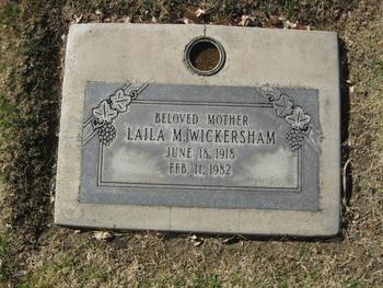 Wickersham, Laila Martha gravesite