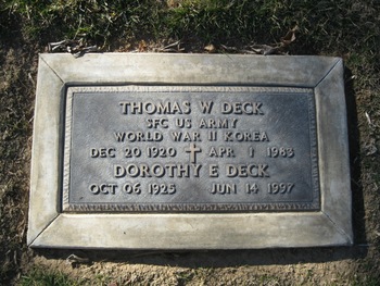 Deck,   Thomas William gravesite