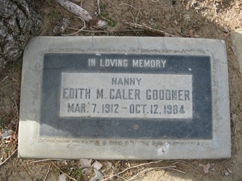 Caler Goodner, Edith Mae gravesite