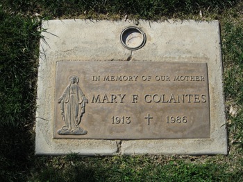 Colantes, Mary gravesite