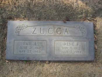 Zucca, Irene Florence gravesite