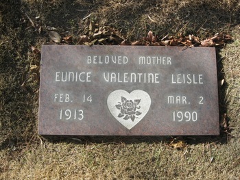 Leisle, Eunice Valentine gravesite