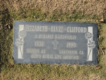 Clifford, Elizabeth Elyze gravesite