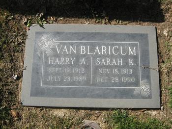 Van Blaricum, Sarah Kathryn gravesite