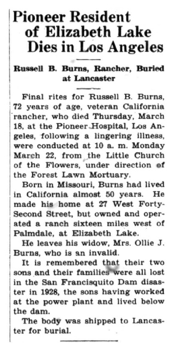 Burns, Russell B obituary