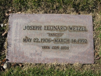 Wetzel, Joseph Leonard ('Pancho') gravesite
