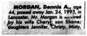 Morgan, Dennis Allen obituary