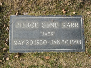 Karr, Pierce Gene ('Jack') gravesite