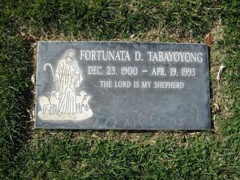 Tabayoyong, Fortunata D. gravesite