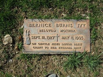 Ivy, Bernice Burns gravesite