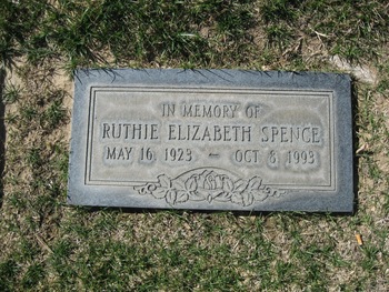 Spence, Ruthie Elizabeth gravesite