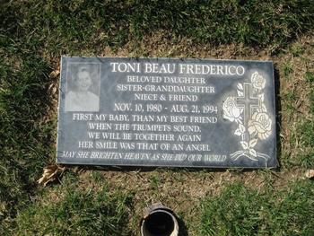 Frederico, Toni Beau gravesite