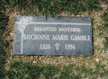 Gamble, Lucienne Marie gravesite