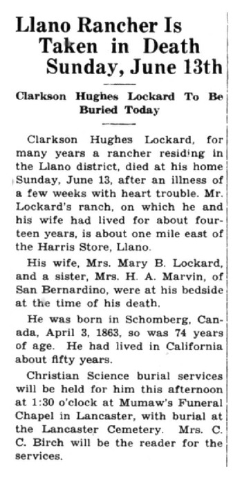 Lockard, Clarkson Hughes obituary