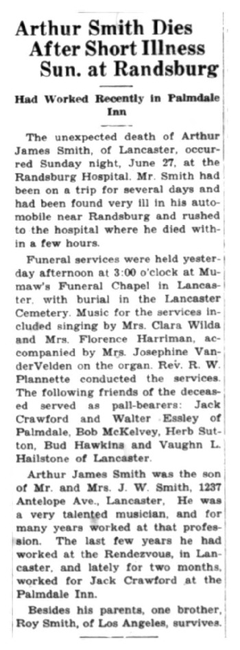 Smith, Arthur James obituary