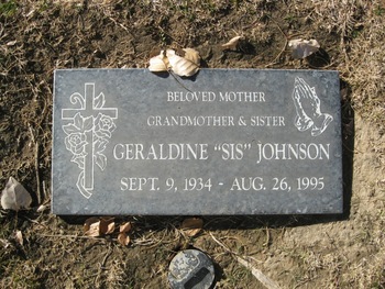 Johnson, Geraldine Joan ('Sis') gravesite