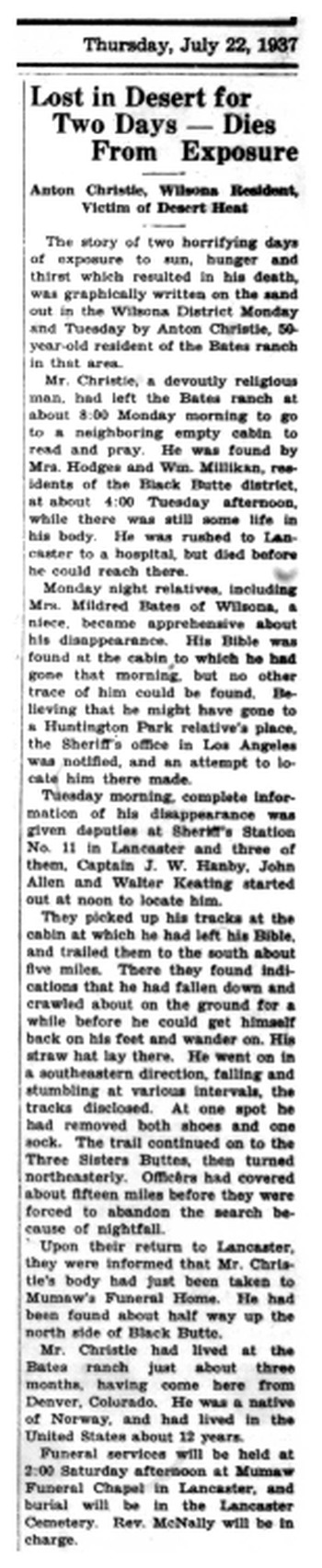 Christie, Anton obituary