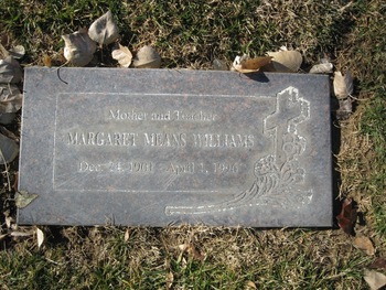 Williams, Margaret gravesite