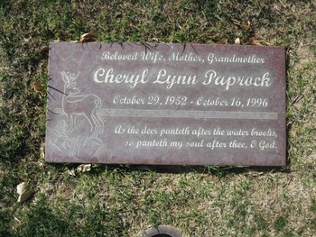 Paprock, Cheryl Lynn gravesite