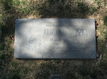 Weeks, Alice A gravesite