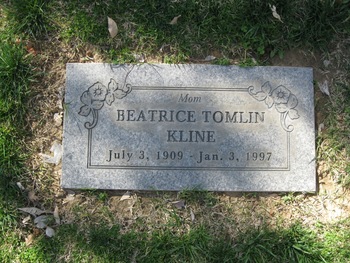 Kline,   Beatrice gravesite