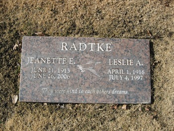 Radtke, Leslie A. gravesite