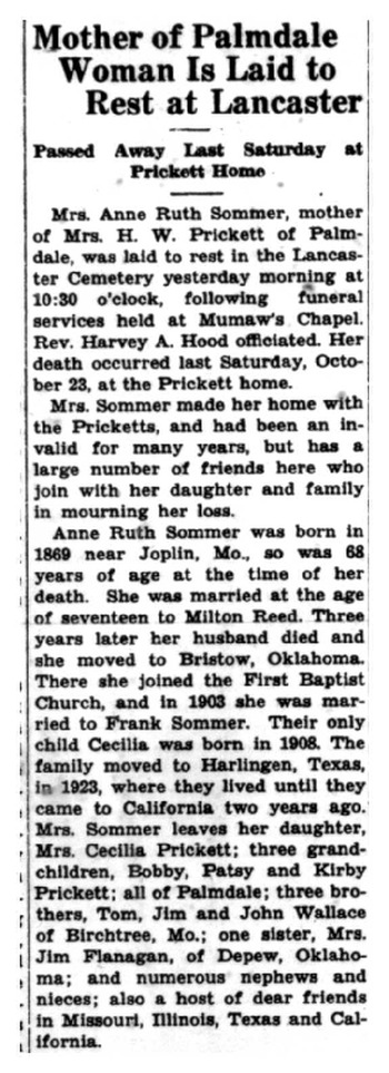 Sommer, Susan Ruth Anne obituary