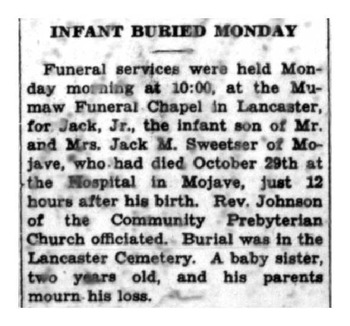 Sweetzer, Jack McCreary obituary