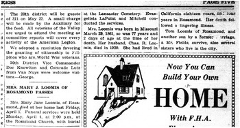 Loomis, Mary Jane obituary