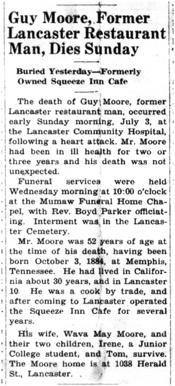 Moore, Guy obituary