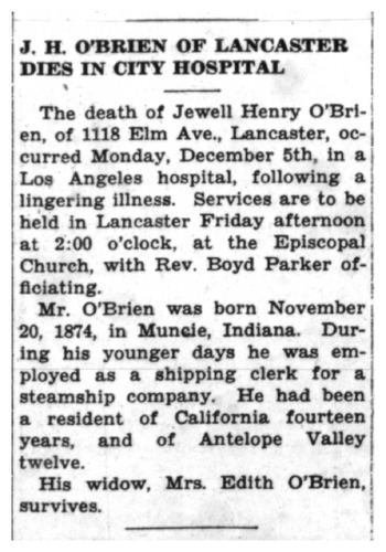 O'Brien, Jule Henry obituary