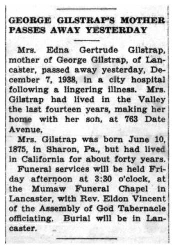 Gilstrap, Edna C. obituary