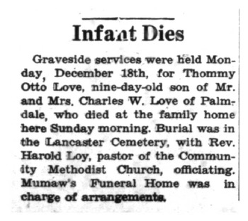 Love, Tommy Otto obituary