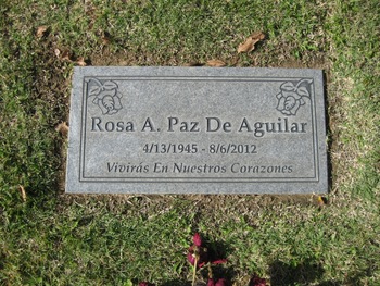 Paz De Aguilar, Rosa A. gravesite