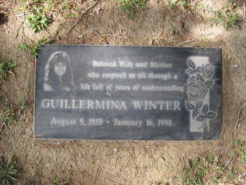 Winter, Guillermina gravesite