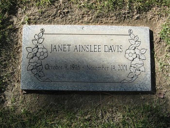 Davis, Janet Ainslee gravesite