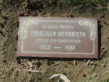 Hendrieth, Priscilla gravesite