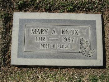 Knox, Mary A. gravesite